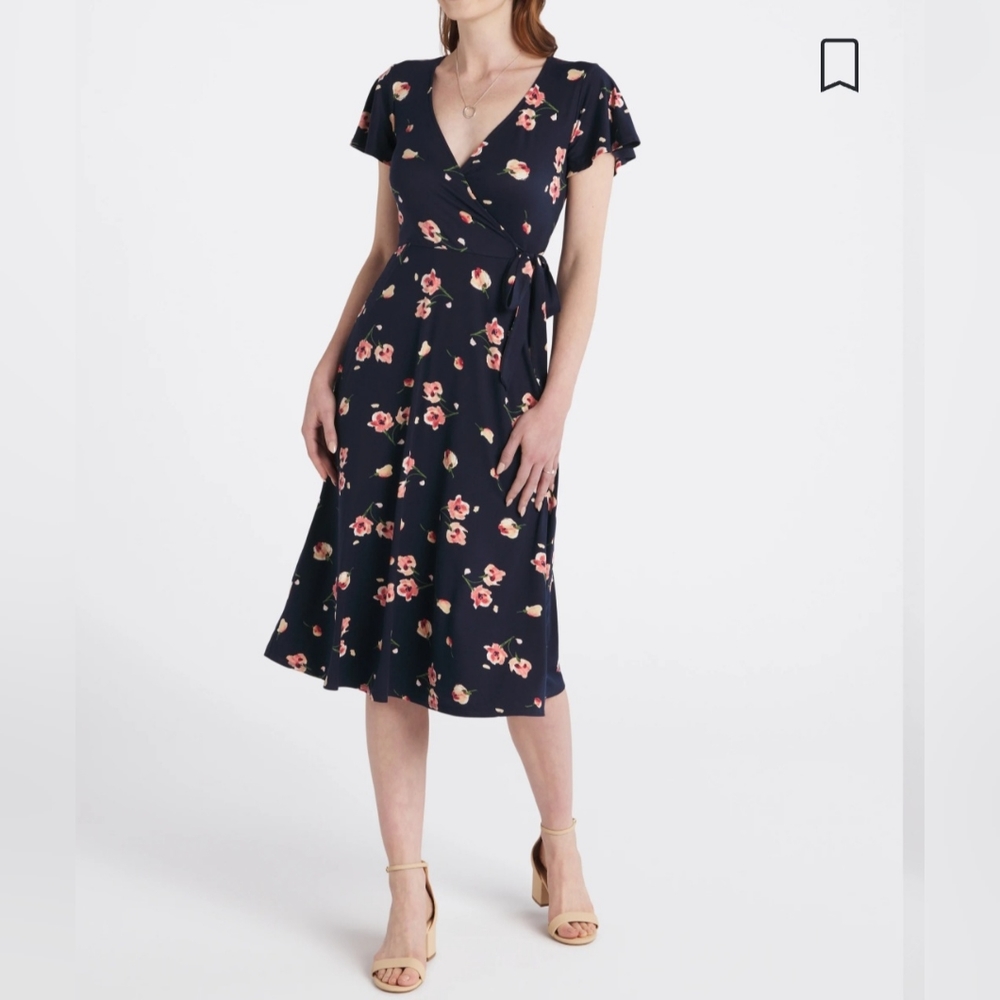 Irene Faux Wrap Midi dress